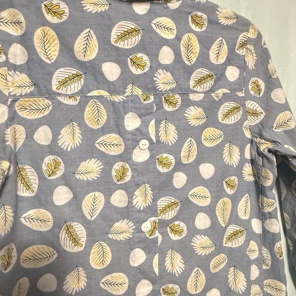 Shana Womens Tunic Lagenlook Art to Wear SIZE SMALL Button Up LEAF Print Fall - Picture 12 of 13